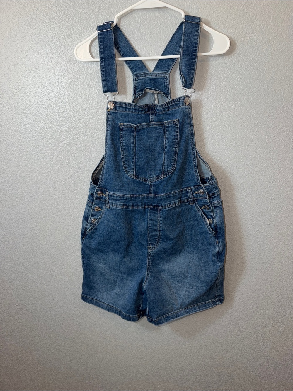 Luvamia Women’s  Blue Denim Short Overalls